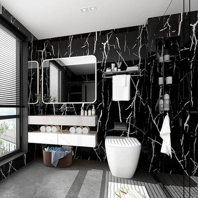 WUUP Vinyl Abstract Black Wallpaper(L x W: 200 cm x 60 cm)