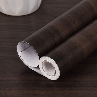 Guru Production Vinyl Decorative Brown Wallpaper(L x W: 200 cm x 60 cm)