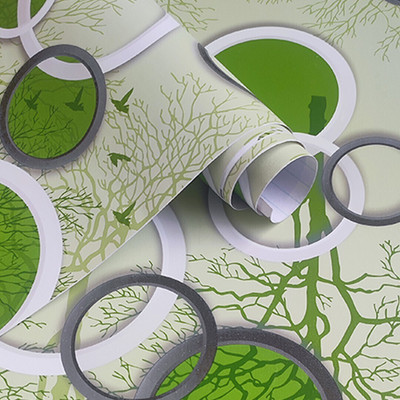 HOMEMATES Vinyl Nature Green Wallpaper(L x W: 304.8 cm x 45 cm)