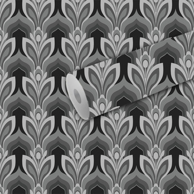 B N PRINT Abstract Grey Wallpaper(244 cm x 40 cm)
