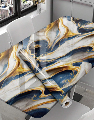 Guru Production Vinyl Decorative Blue, Gold Wallpaper(L x W: 200 cm x 60 cm)