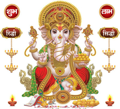 god & god's Vinyl Religious Multicolor Wallpaper(L x W: 40 cm x 35 cm)