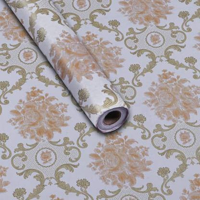 pixer Vinyl Classics White, Gold Wallpaper(L x W: 240 cm x 40 cm)