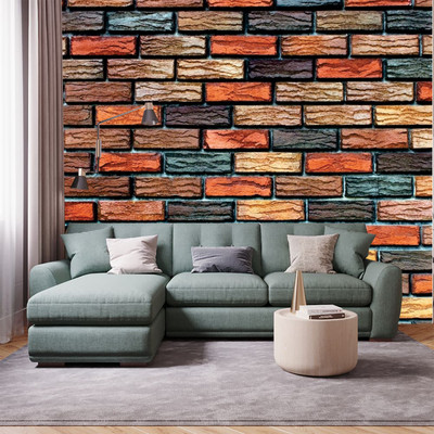 vrdb Vinyl Abstract Multicolor Wallpaper(L x W: 244 cm x 41 cm)