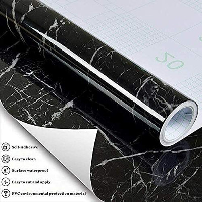 HOSTING Abstract Black Wallpaper(200 cm x 60 cm)
