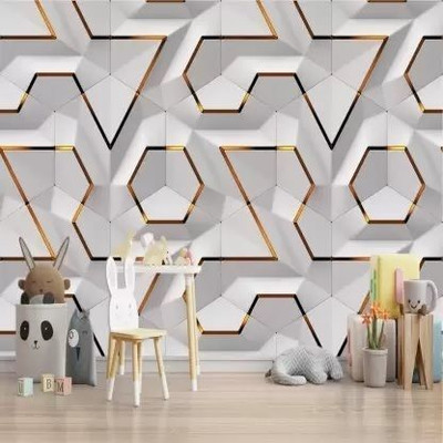 Uratech Paper Decorative White, Gold Wallpaper(L x W: 500 cm x 45 cm)