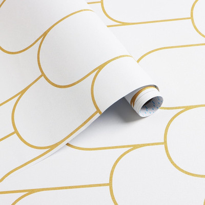 NOOREV ART Abstract White Wallpaper(228 cm x 40 cm, Pack of 4)