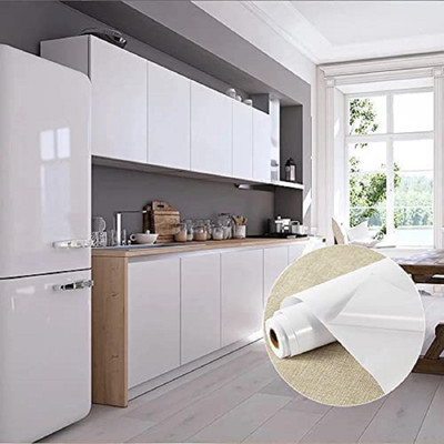 FEELPZONE Vinyl Abstract White Wallpaper(L x W: 121.92 cm x 38.1 cm)