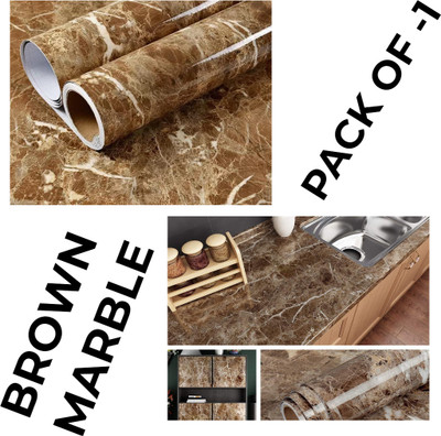 VRTREND Vinyl Decorative Brown Wallpaper(L x W: 200 cm x 60 cm)