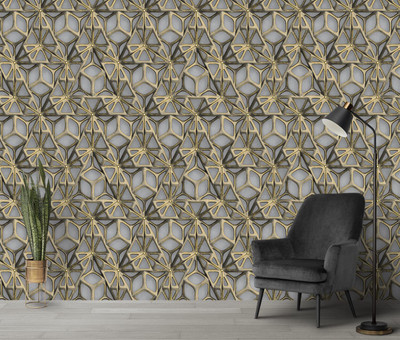 Design Studio Paper Decorative Grey Wallpaper(L x W: 1000 cm x 53 cm)