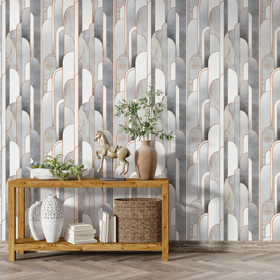 Guru Production Vinyl Architecture White Wallpaper(L x W: 244 cm x 41 cm)