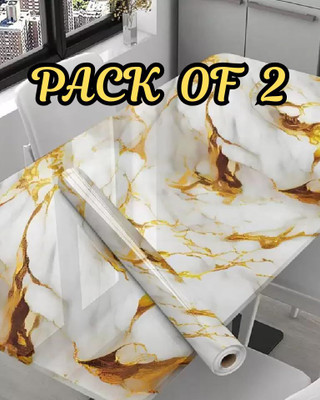 hias Foils Decorative Gold, White Wallpaper(L x W: 60 cm x 200 cm, Pack of 2)