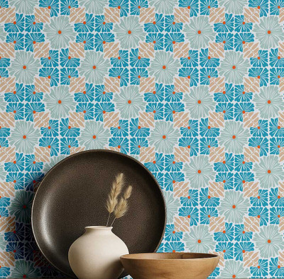 S4Sassy Vinyl Floral & Botanical Multicolor Wallpaper(L x W: 304 cm x 63 cm)