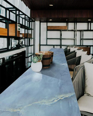 ELUXIA Vinyl Decorative Blue Wallpaper(L x W: 300 cm x 45 cm)