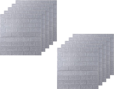 KUBER INDUSTRIES Vinyl Decorative Grey Wallpaper(L x W: 77 cm x 70 cm, Pack of 10)