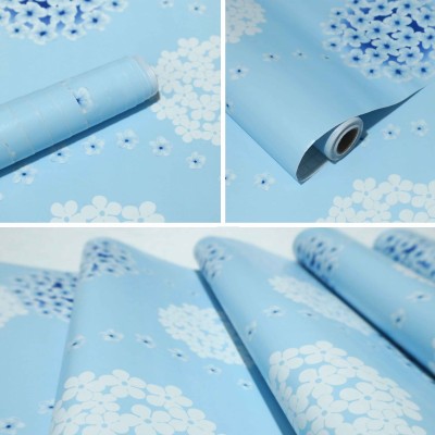 Wallmonks Decorative Blue Wallpaper(500 cm x 45 cm)