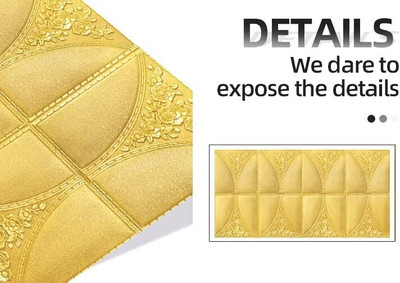 Diseno Embossed Architecture Gold Wallpaper(L x W: 70 cm x 70 cm, Pack of 5)