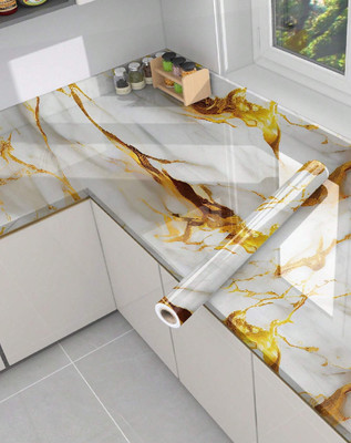 ZULAT Architecture White, Gold Wallpaper(200 cm x 60 cm)