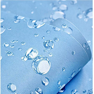CW Vinyl Decorative Blue Wallpaper(L x W: 500 cm x 45 cm)