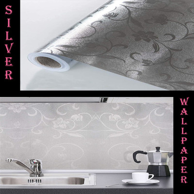 WALLVEAR Decorative Silver Wallpaper(200 cm x 60 cm)