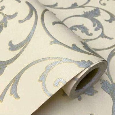 AURORA SHOPPE Vinyl Decorative Silver Wallpaper(L x W: 200 cm x 45 cm)