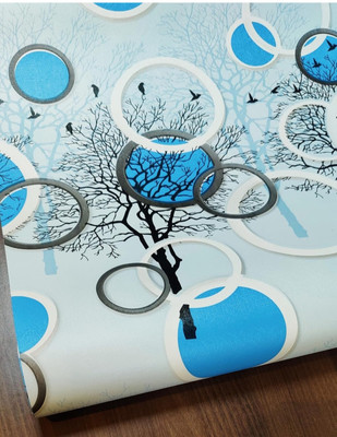 Jas Enterprise Vinyl Architecture Blue Wallpaper(L x W: 250 cm x 45 cm)