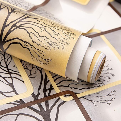 FLOSTRAIN Abstract Brown Wallpaper(1000 cm x 45 cm)