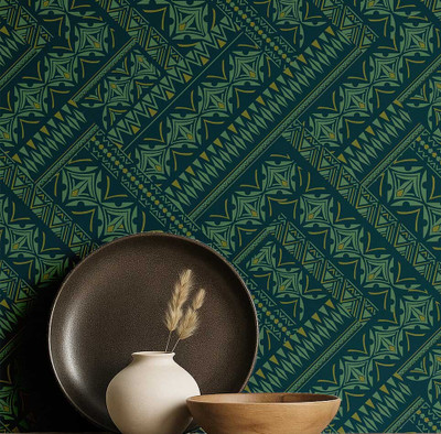 S4Sassy Vinyl Abstract Green Wallpaper(L x W: 914 cm x 63 cm)