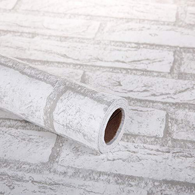 HOMEMATES Vinyl Floral & Botanical Grey, White Wallpaper(L x W: 304.8 cm x 45 cm, Pack of 3)