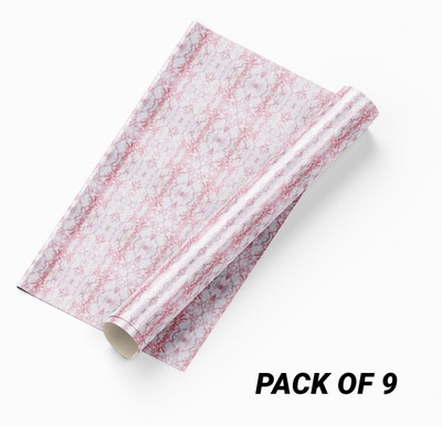 FOKRIM Vinyl Decorative Pink Wallpaper(L x W: 200 cm x 60 cm, Pack of 9)