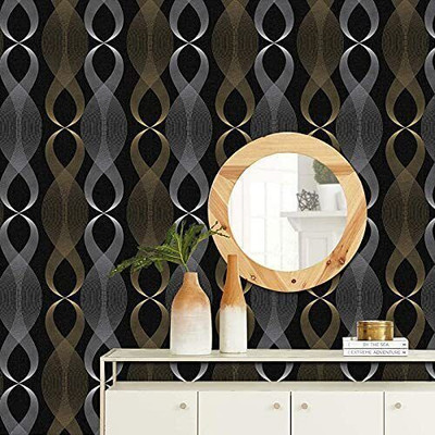 LusticHome Paper Decorative Black Wallpaper(L x W: 500 cm x 45 cm)