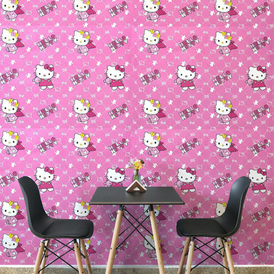 Wallmonks 300 cm Hello Kitty Self Adhesive Sticker(Pack of 1)