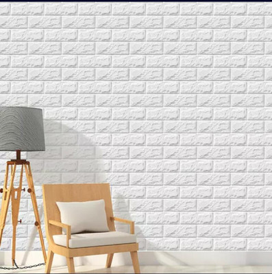 Laptraded Nature White Wallpaper(77 cm x 70 cm, Pack of 8)