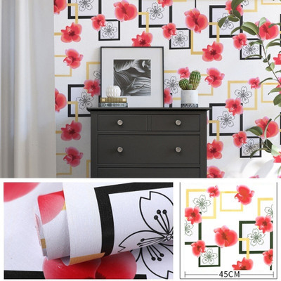 Guru Production Vinyl Abstract Multicolor Wallpaper(L x W: 200 cm x 40 cm, Pack of 8)