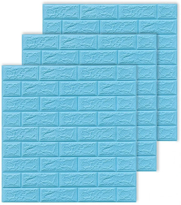 BDM Embossed Decorative Blue Wallpaper(L x W: 70 cm x 77 cm)