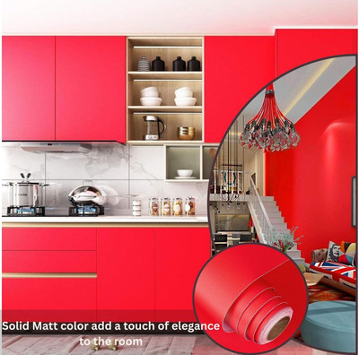 Wisdom Vinyl Decorative Red Wallpaper(L x W: 30 cm x 304 cm)