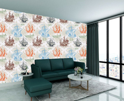Guru Production Vinyl Decorative Multicolor Wallpaper(L x W: 244 cm x 41 cm)