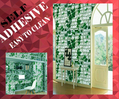 Guru Production Vinyl Architecture White, Green Wallpaper(L x W: 500 cm x 45 cm)