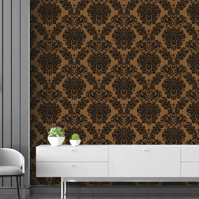 Wallmonks 500 cm Damask Self Adhesive Sticker(Pack of 1)