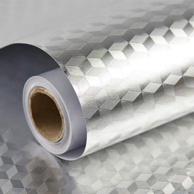 Qexle Abstract Silver Wallpaper(200 cm x 60 cm, Pack of 7)