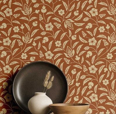 S4Sassy Vinyl Nature Brown, Beige Wallpaper(L x W: 304 cm x 63 cm)