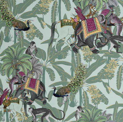 S4Sassy Vinyl Animals Green Wallpaper(L x W: 152 cm x 63 cm)