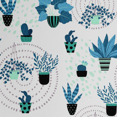S4Sassy Abstract Blue Wallpaper(304 cm x 63 cm)