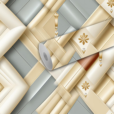 B N PRINT Abstract Multicolor Wallpaper(244 cm x 40 cm)