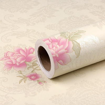 HOMEMATES Vinyl Floral & Botanical Beige Wallpaper(L x W: 304.8 cm x 45 cm, Pack of 3)