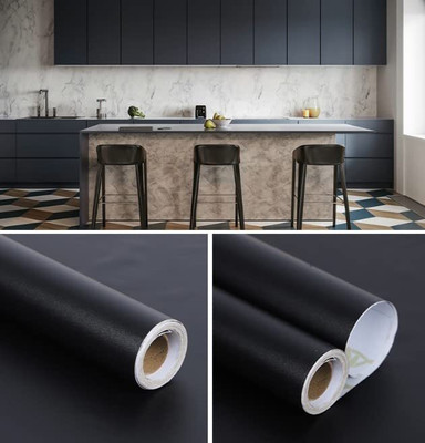 SUPERFAB Decorative Black Wallpaper(190.5 cm x 60 cm)