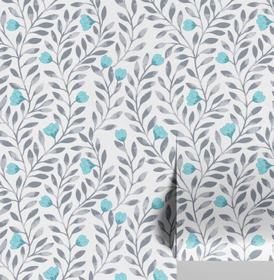 S4Sassy Vinyl Floral & Botanical Blue Wallpaper(L x W: 609 cm x 63 cm)