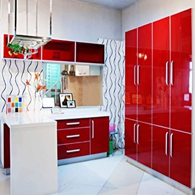WELLSHIP Abstract Red Wallpaper(101.6 cm x 60 cm)