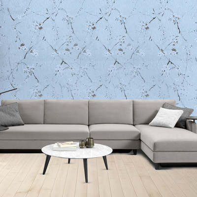 HOMEMATES 304.8 cm Removable Peel and Wallpaper 45x 304.8 cm ( Blue) Self Adhesive Sticker(Pack of 1)
