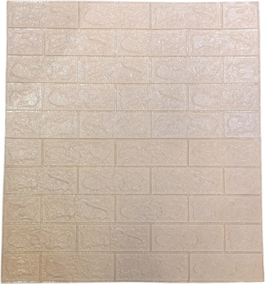 Ansari Decor Vinyl Decorative Brown Wallpaper(L x W: 77 cm x 70 cm, Pack of 10)